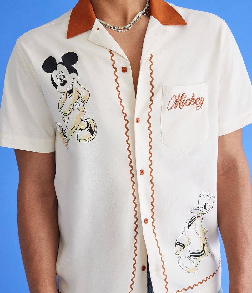 Aéropostale Mickey & Friends | Aero Mickey Mouse Bowling Shirt Cream