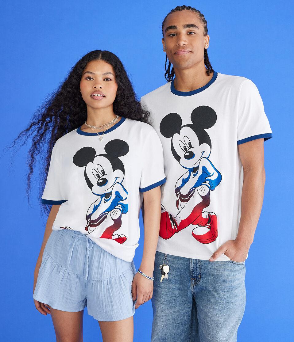 aéropostale Mickey & Friends | Aero Mickey Mouse Relaxed Ringer Graphic Tee cream