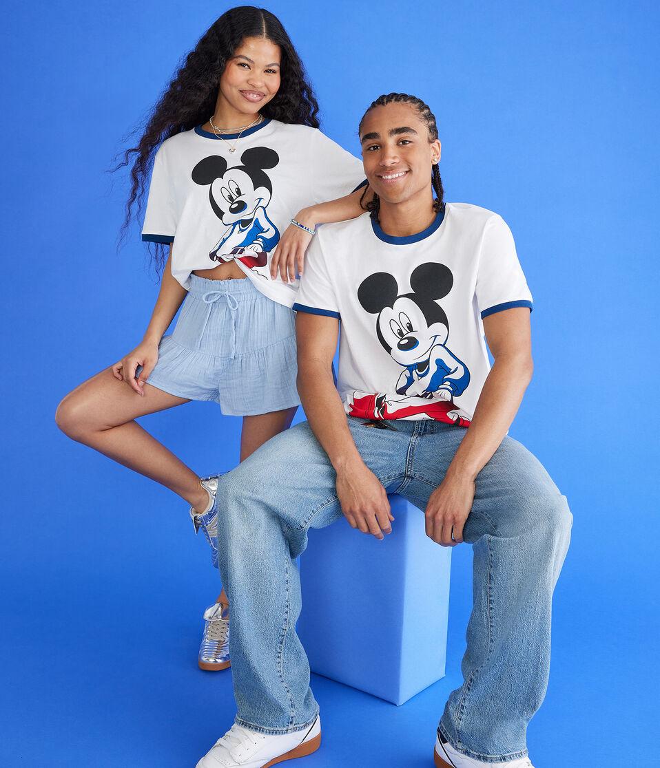 Aéropostale Mickey & Friends | Aero Mickey Mouse Relaxed Ringer Graphic Tee Cream