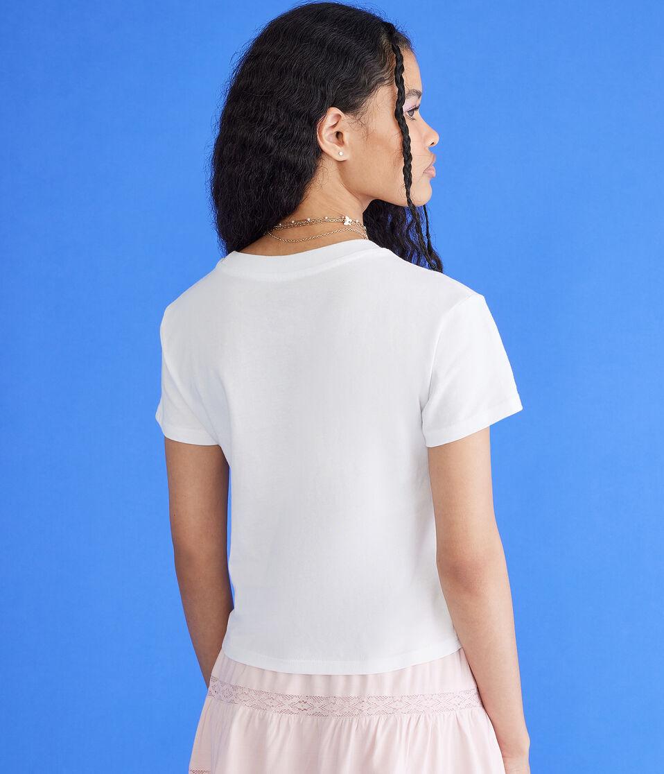 Aéropostale Mickey & Friends | Aero Rhinestone Mickey Mouse Cropped Vintage Fit Graphic Tee White