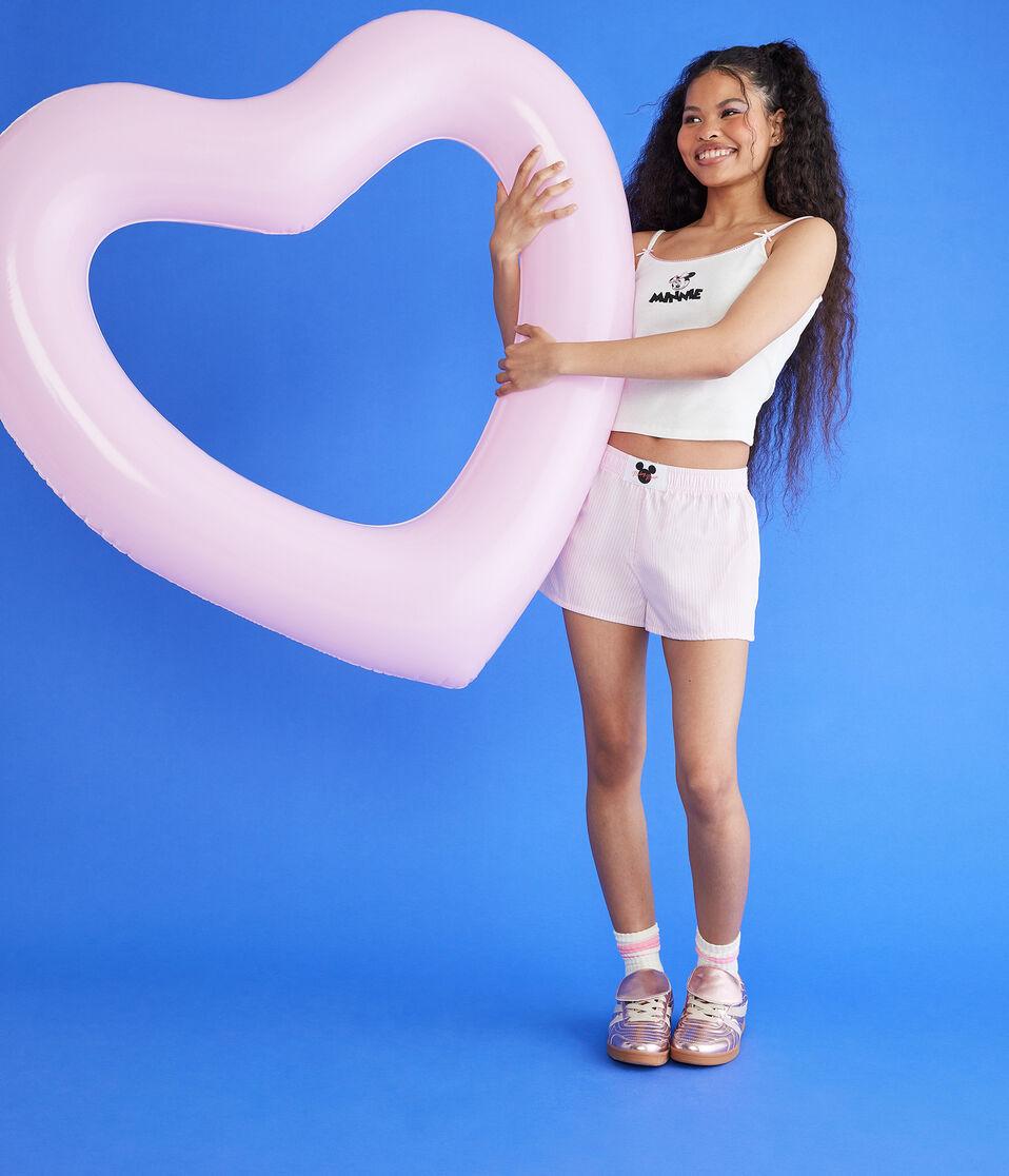 Aéropostale Mickey & Friends | Aero Striped Mickey Mouse Icon Sleep Boxer Shorts Pink Note