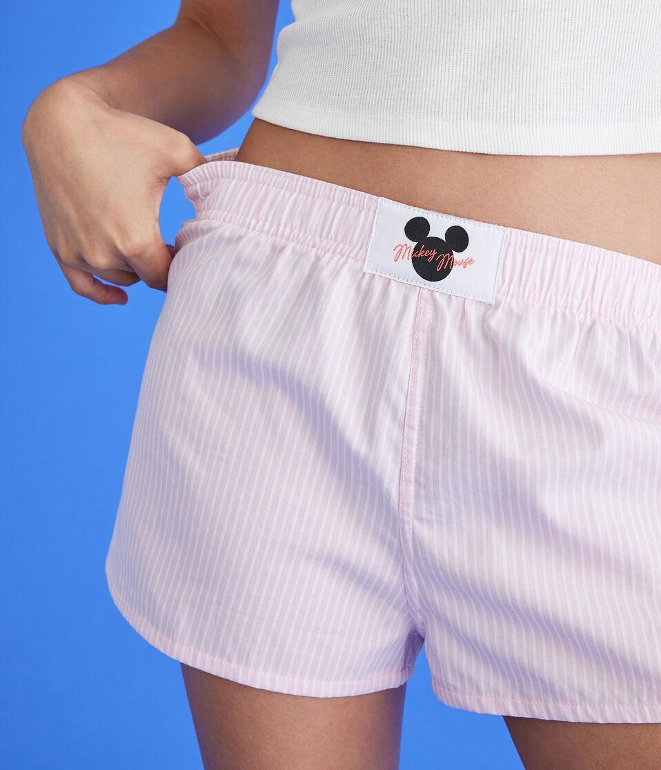 Aéropostale Mickey & Friends | Aero Striped Mickey Mouse Icon Sleep Boxer Shorts Pink Note