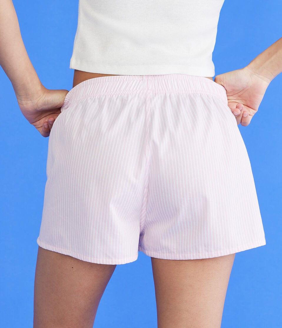 Aéropostale Mickey & Friends | Aero Striped Mickey Mouse Icon Sleep Boxer Shorts Pink Note