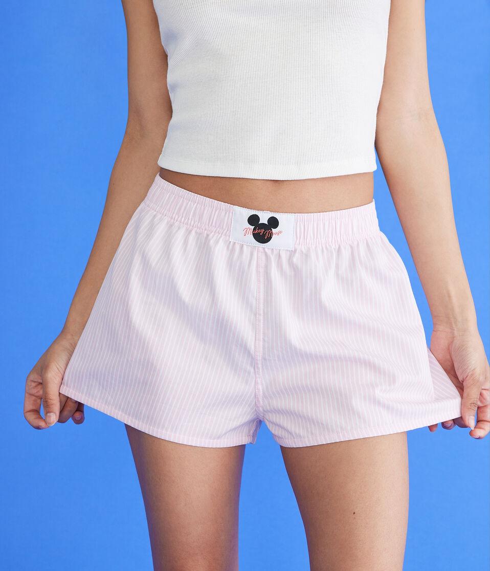 aéropostale Mickey & Friends | Aero Striped Mickey Mouse Icon Sleep Boxer Shorts pink note