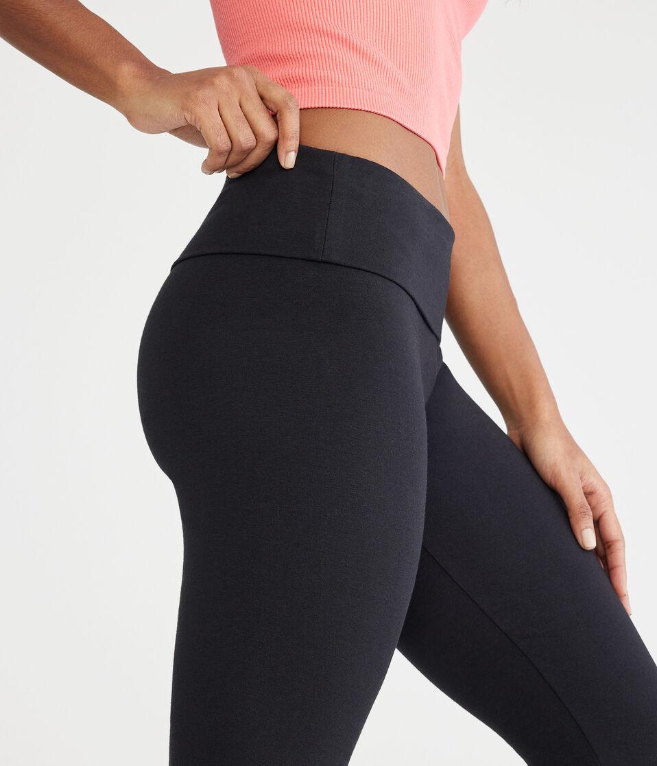 Aéropostale Mid-Rise Fold-Over Bootcut Pants Black Fox