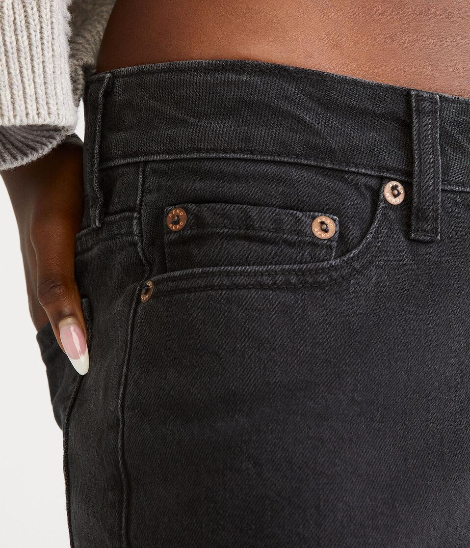Aéropostale Mid-Rise Straight Ankle Jean Black Wash