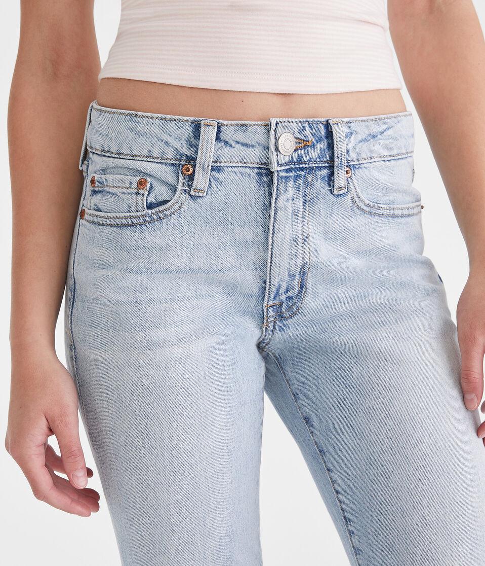 Aéropostale Mid-Rise Straight Ankle Jean Light Wash