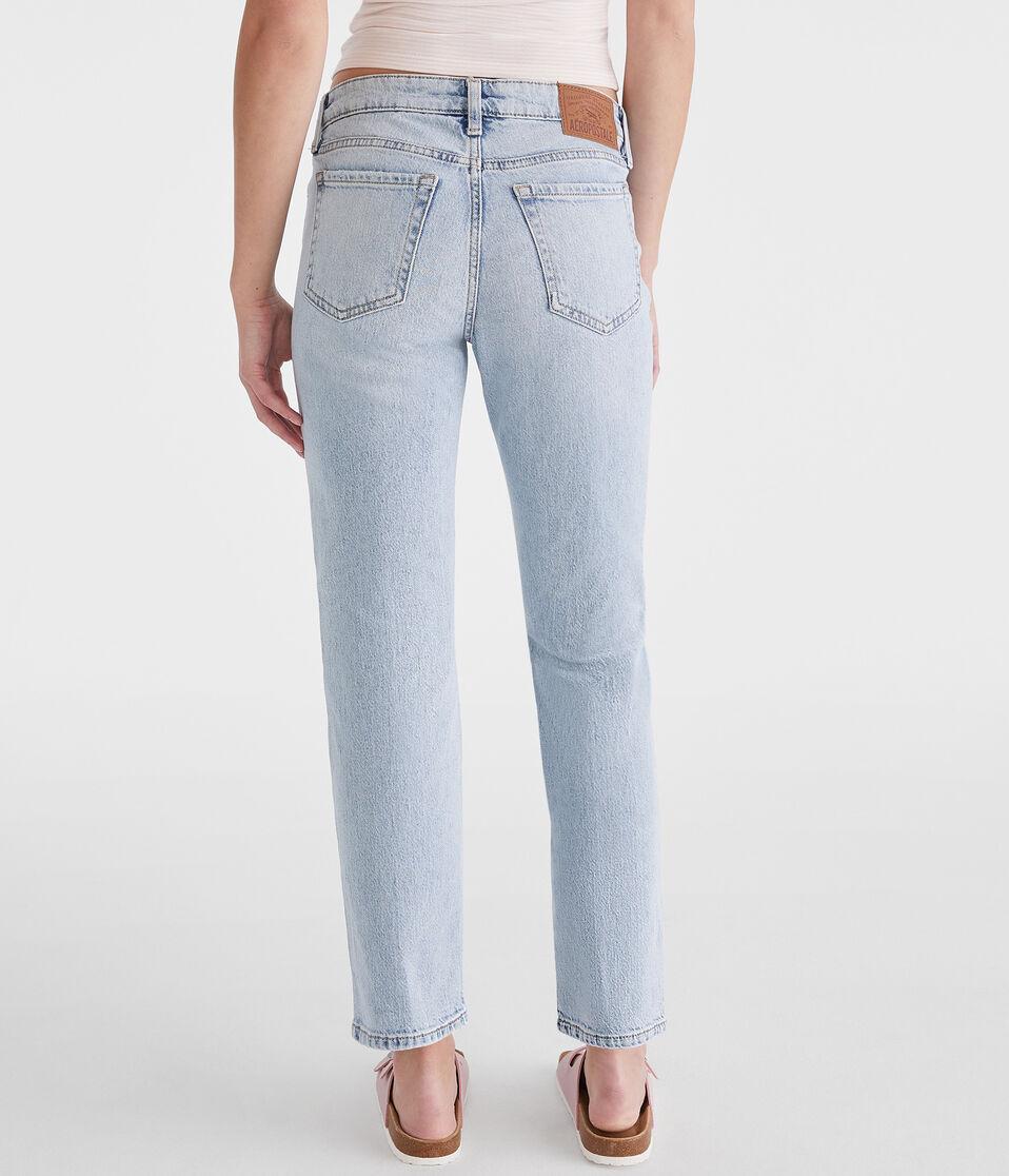 Aéropostale Mid-Rise Straight Ankle Jean Light Wash