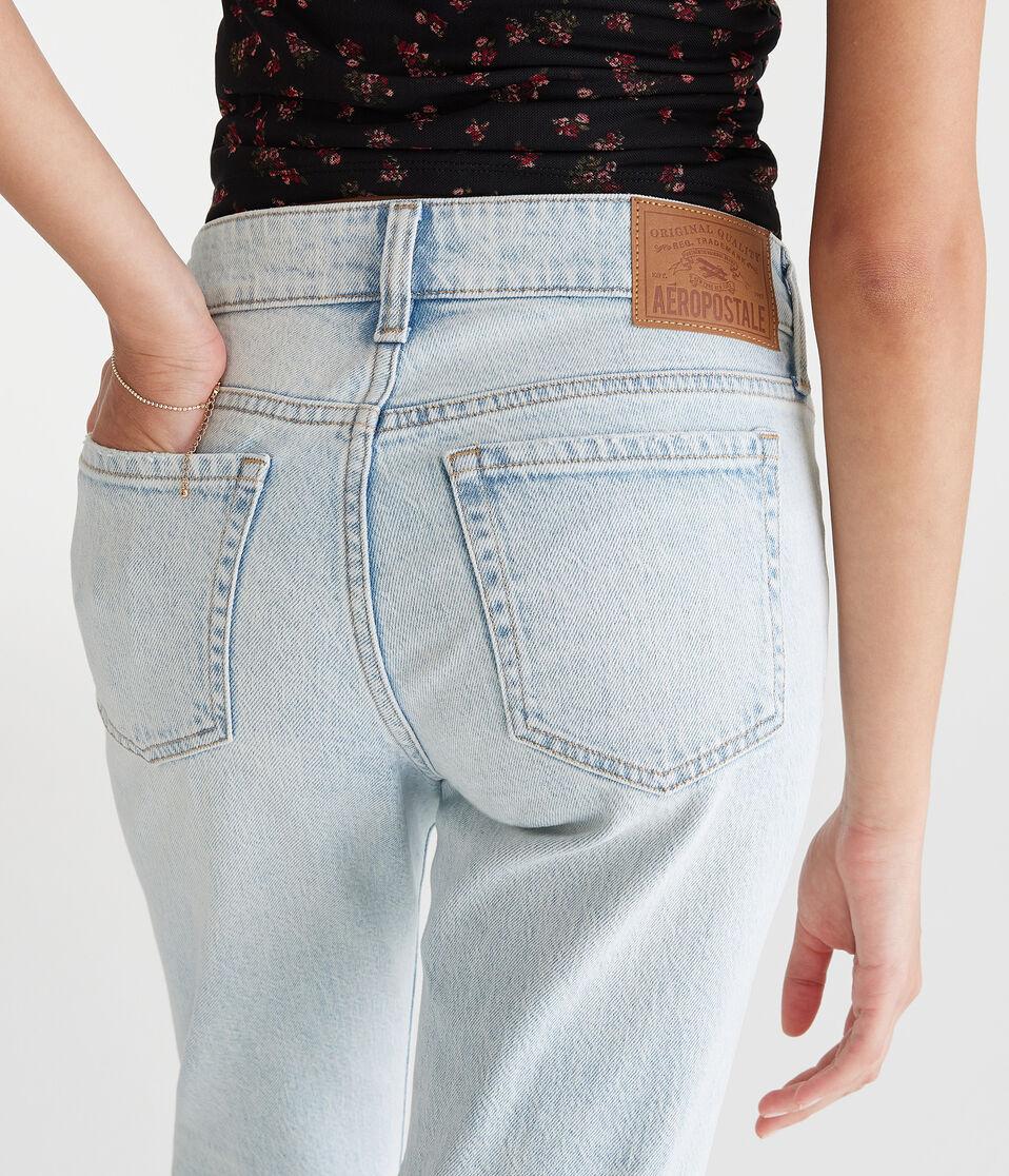 Aéropostale Mid-Rise Straight Ankle Jean Light Wash
