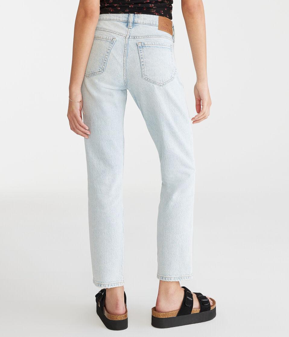 Aéropostale Mid-Rise Straight Ankle Jean Light Wash