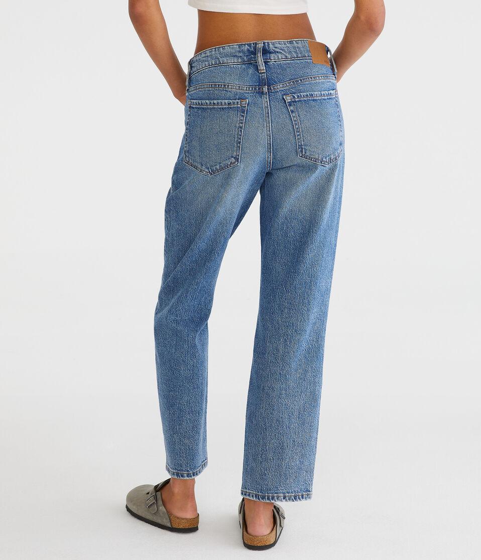 Aéropostale Mid-Rise Straight Ankle Jean Medium Wash