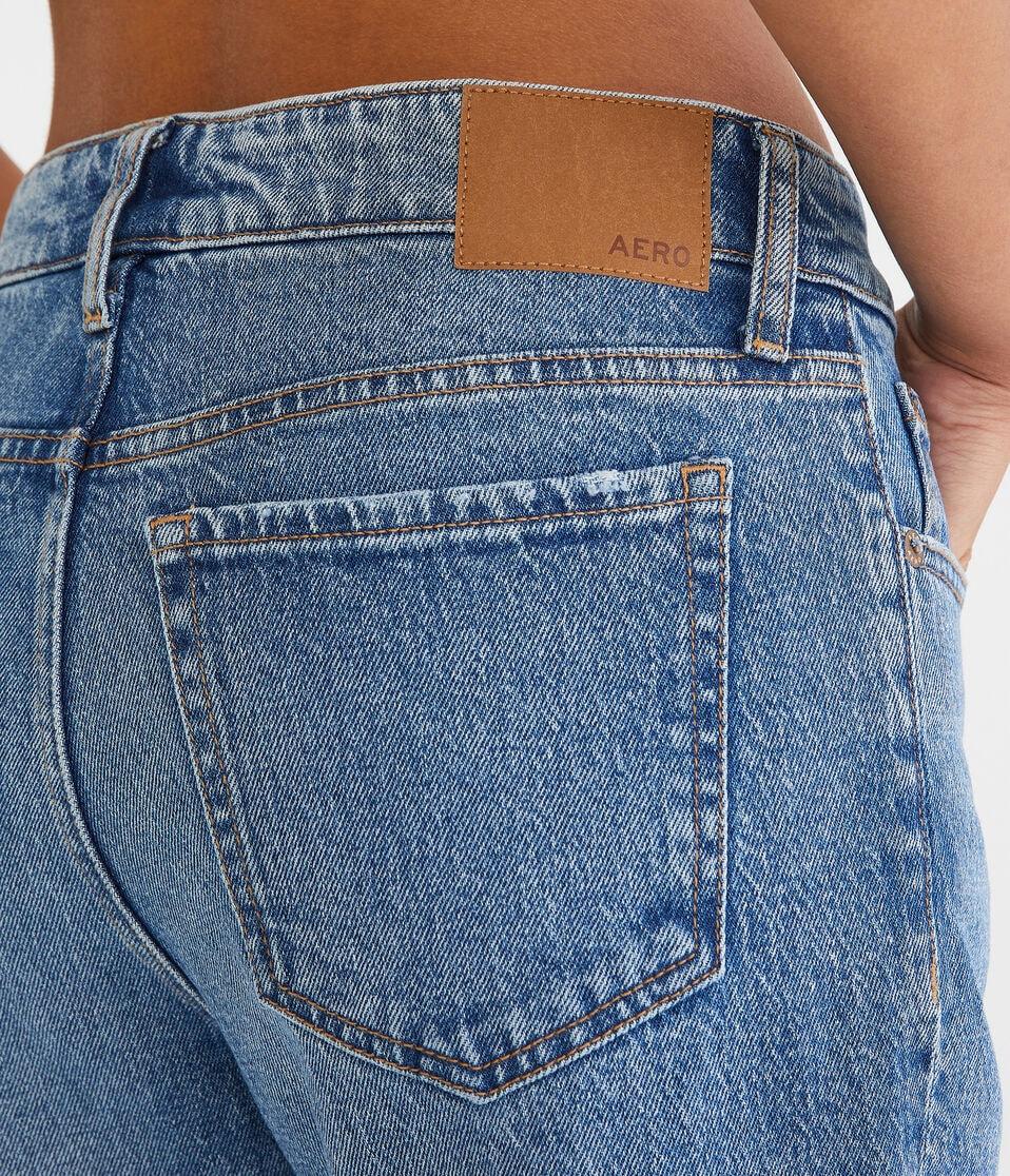 Aéropostale Mid-Rise Straight Ankle Jean Medium Wash