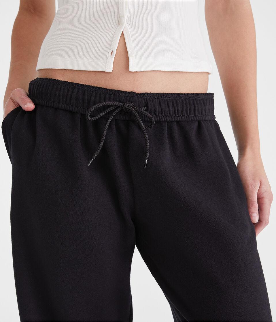 Aéropostale Mid-Rise Straight Leg Sweatpants Black Fox