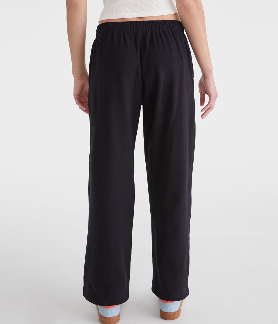 Aéropostale Mid-Rise Straight Leg Sweatpants Black Fox