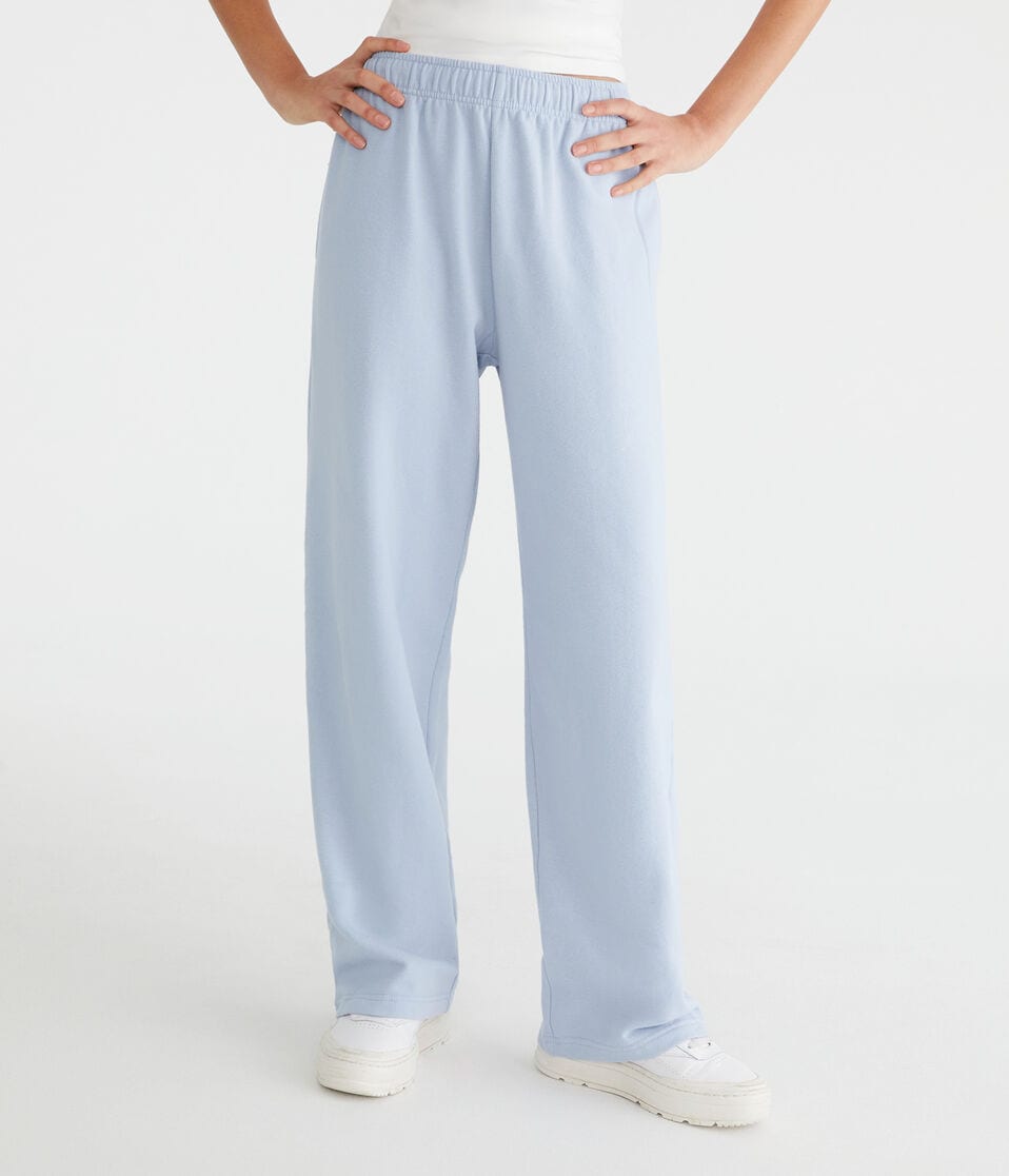 aéropostale Mid-Rise Straight Leg Sweatpants cascade coast