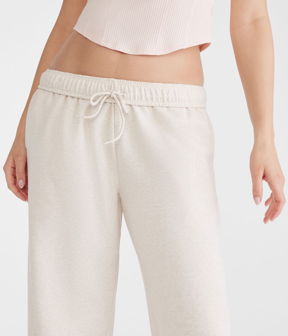 Aéropostale Mid-Rise Straight Leg Sweatpants Oatmeal Heather
