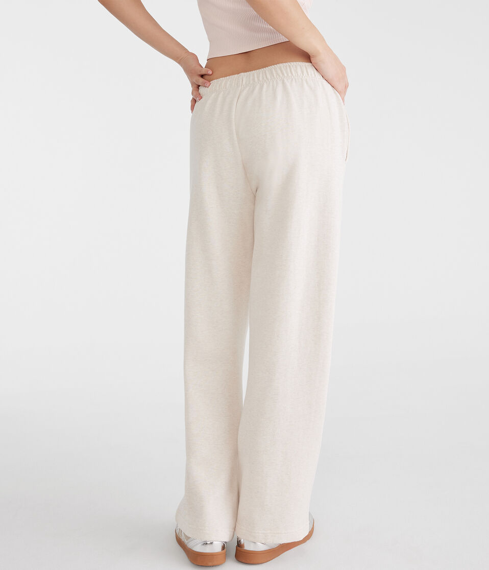 Aéropostale Mid-Rise Straight Leg Sweatpants Oatmeal Heather