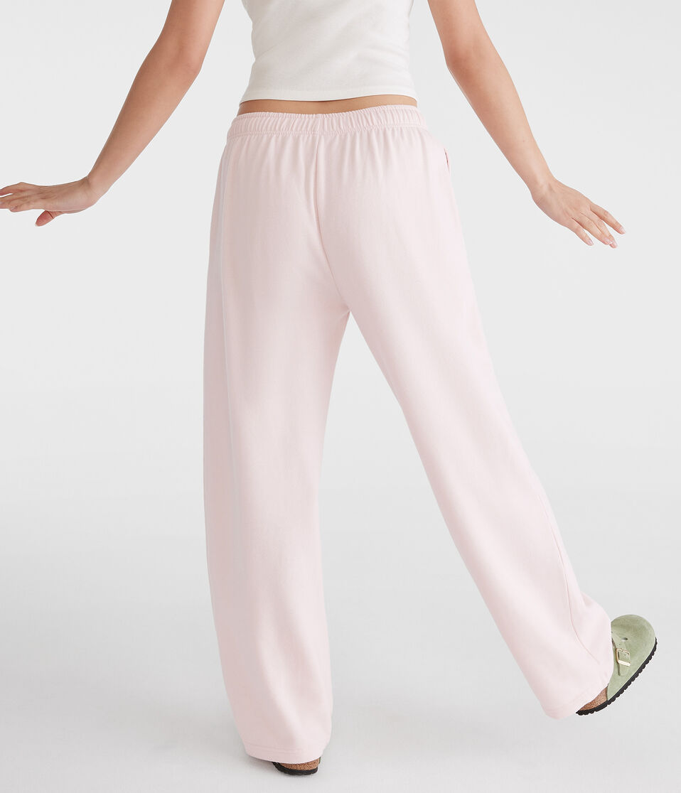 Aéropostale Mid-Rise Straight Leg Sweatpants Peach Whip