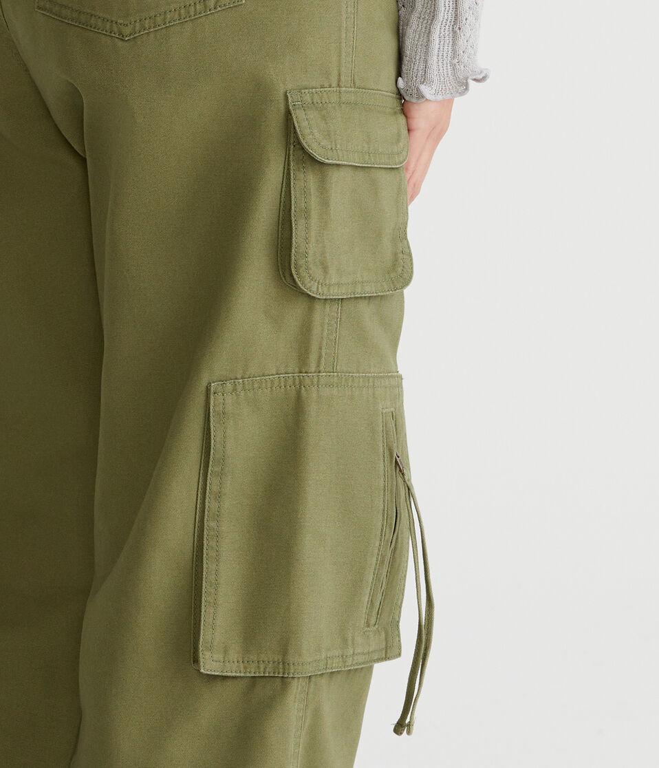 Aéropostale Mid-Rise Straight Utility Cargo Pants Everglade Olive