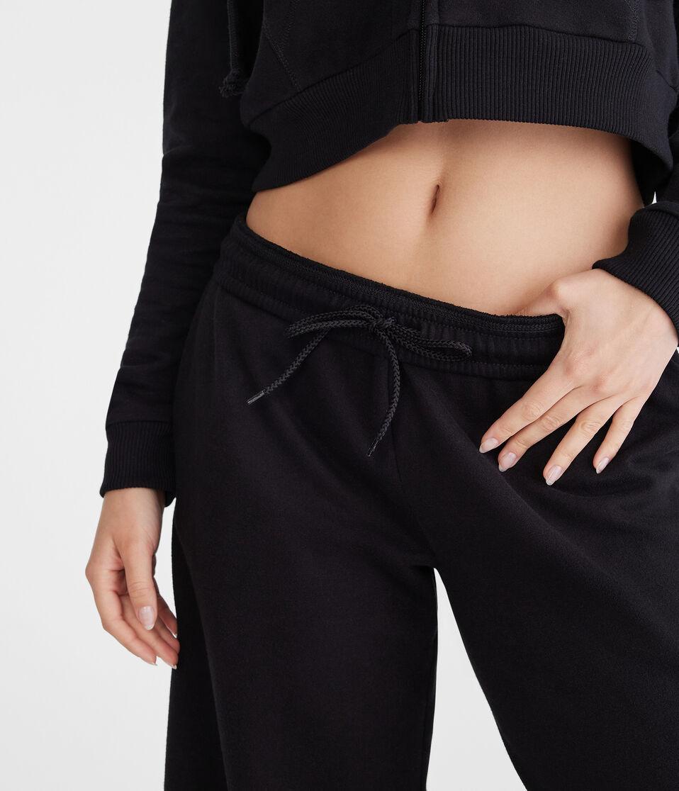 Aéropostale Mid-Rise Super Wide Leg Sweatpants Black Fox