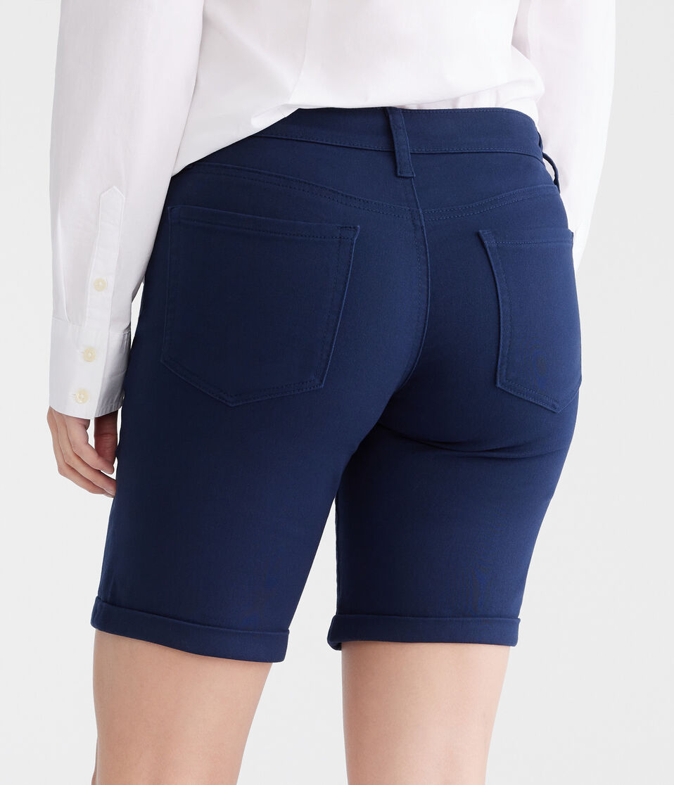 Aéropostale Mid-Rise Uniform Bermuda Shorts Navy Prep