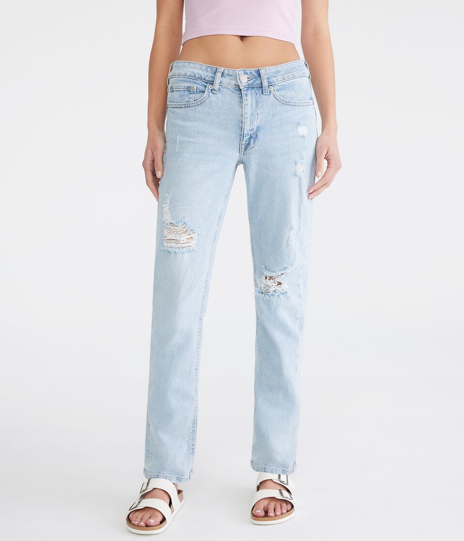 aéropostale Mid-Rise Vintage Straight Jean light wash