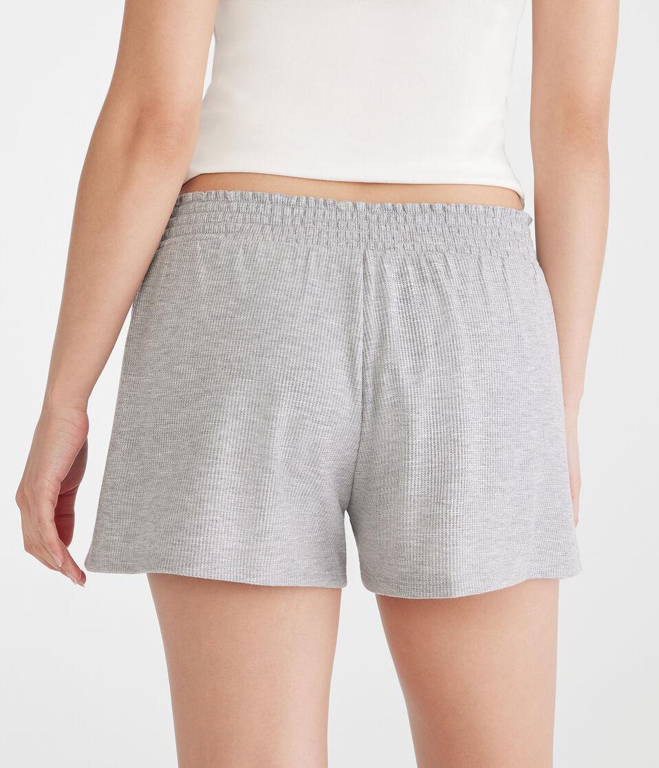 Aéropostale Mid-Rise Waffle Shorts Light Heather Grey