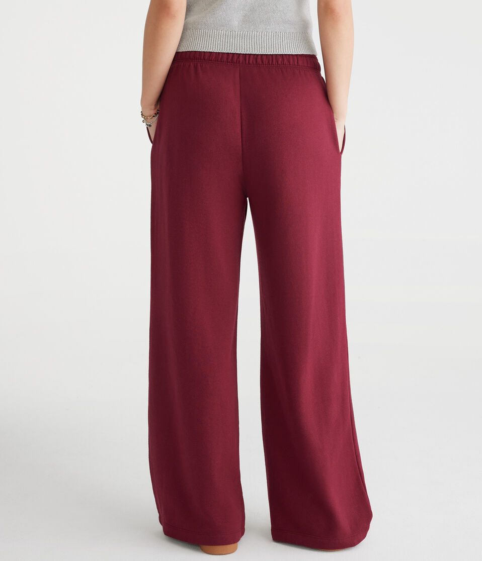 Aéropostale Mid-Rise Wide Leg Sweatpants Classic Auburn