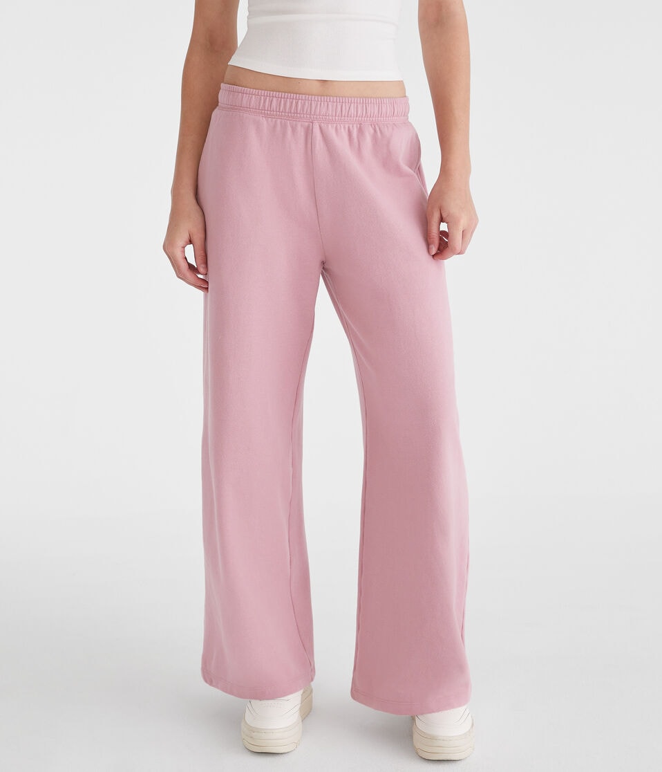 aéropostale Mid-Rise Wide Leg Sweatpants hazy lilac