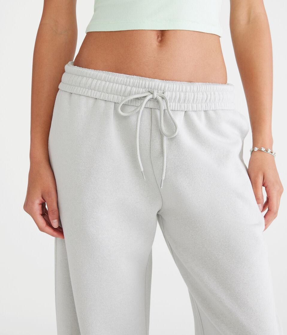 Aéropostale Mid-Rise Wide Leg Sweatpants Morning Grey