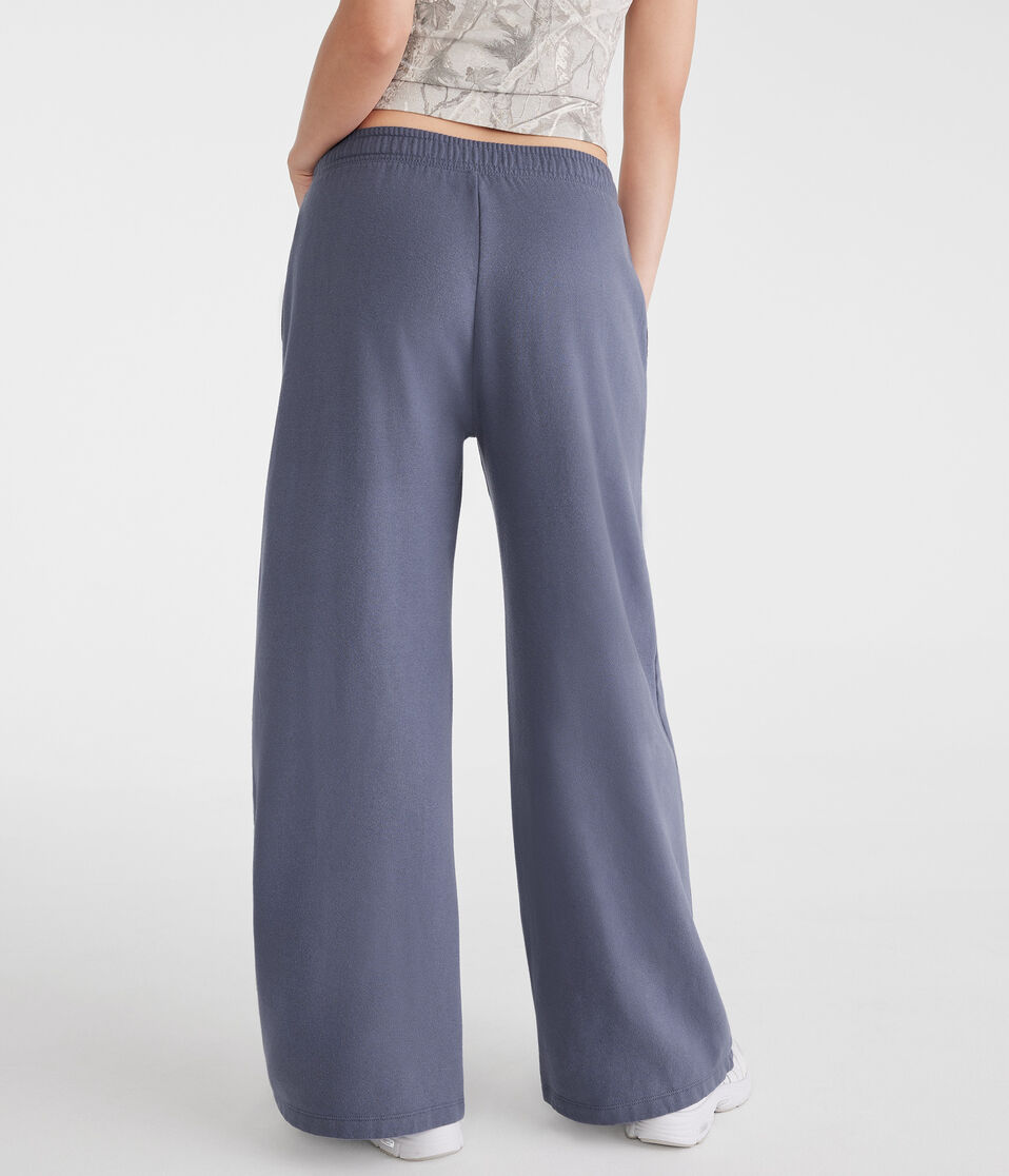 Aéropostale Mid-Rise Wide Leg Sweatpants Nightshadow Blue