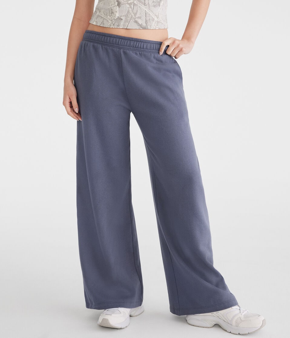 aéropostale Mid-Rise Wide Leg Sweatpants nightshadow blue