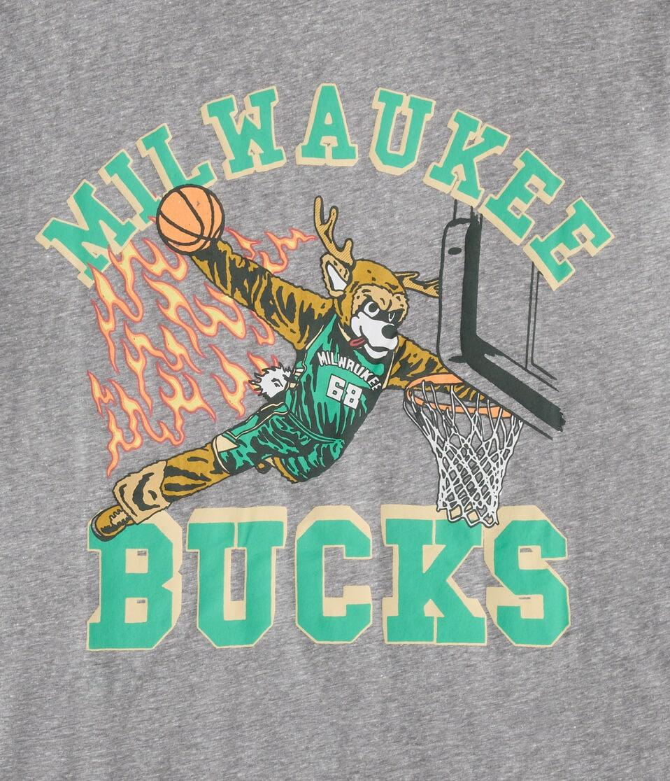 Aéropostale Milwaukee Bucks Mascot Relaxed Graphic Tee Grey