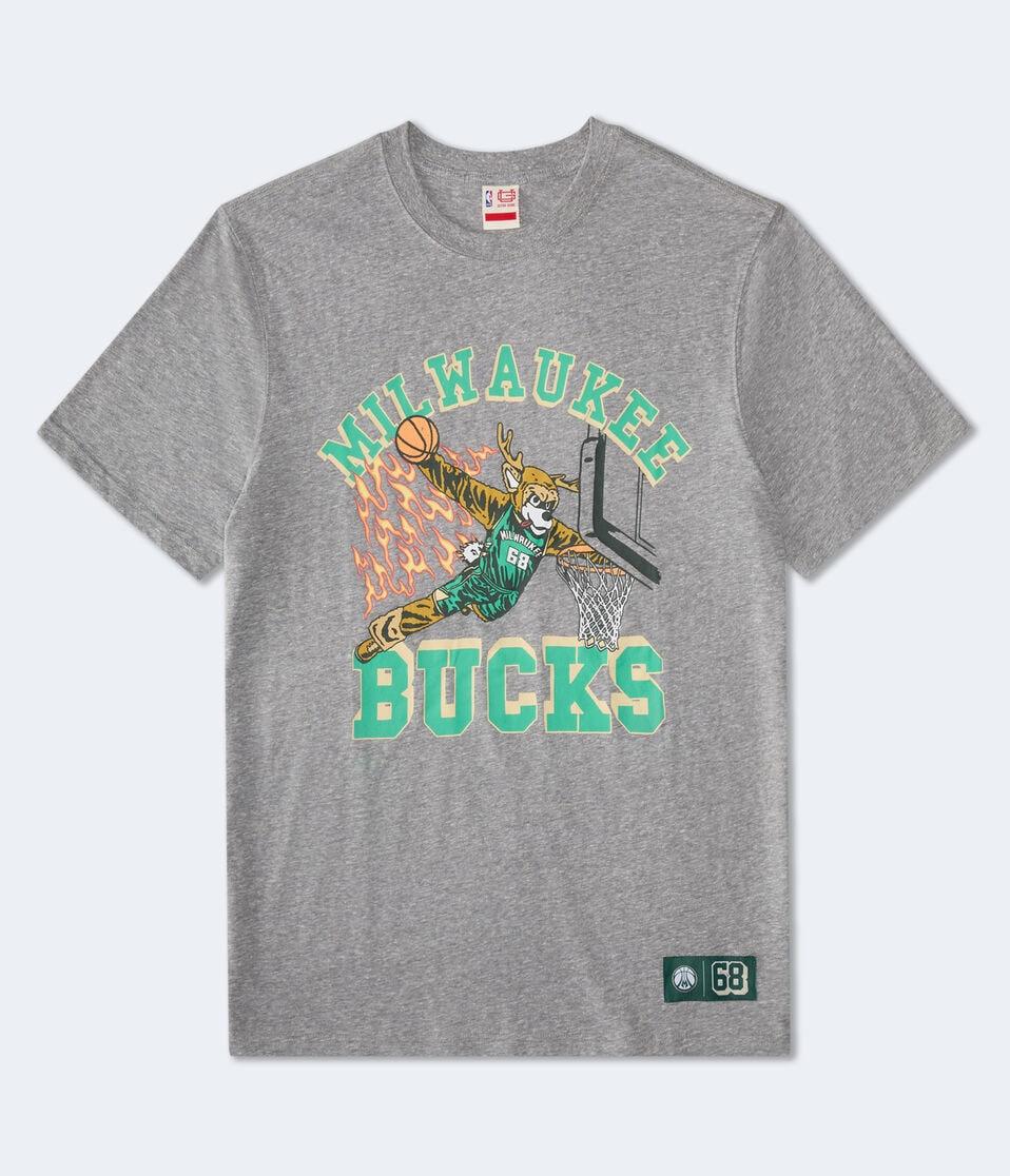 aéropostale Milwaukee Bucks Mascot Relaxed Graphic Tee grey