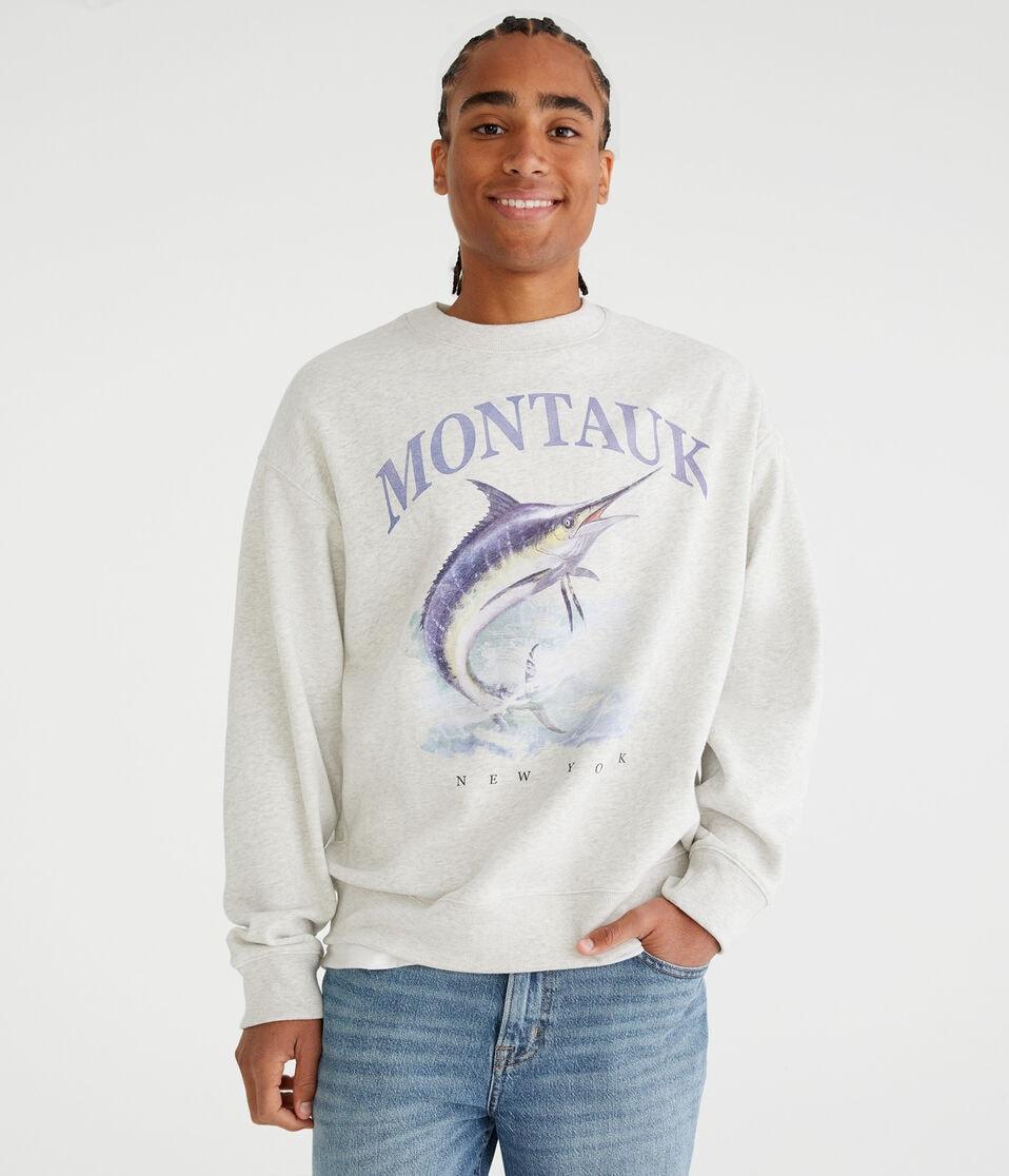 aéropostale Montauk New York Crew Sweatshirt lightest heather grey