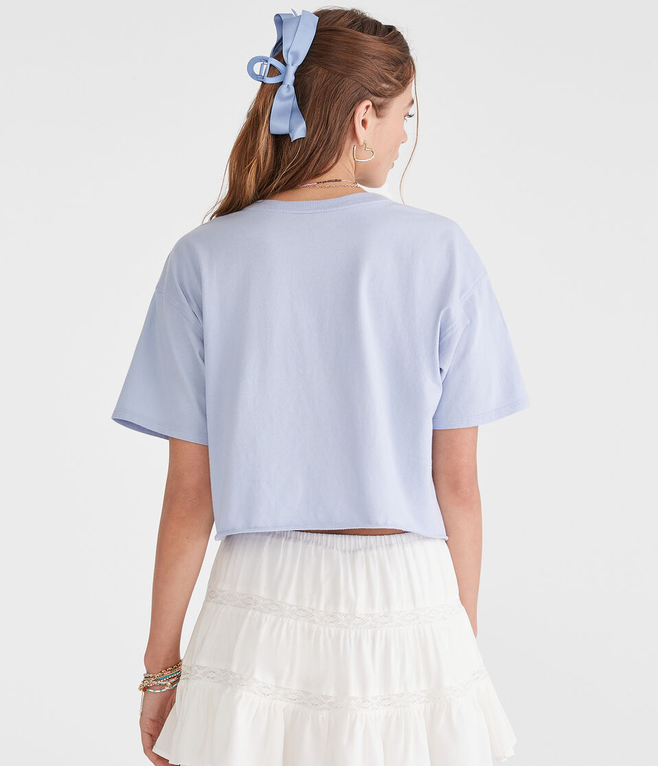 Aéropostale Nantucket Tennis Notch-Neck Boyfriend Graphic Tee Cascade Coast