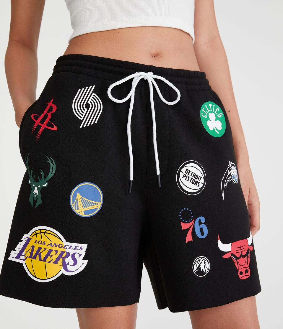 Aéropostale NBA Team Logos Fleece Shorts 6" Black Fox