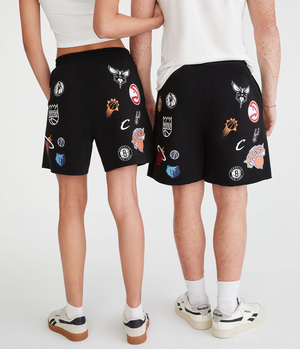 Aéropostale NBA Team Logos Fleece Shorts 6" Black Fox