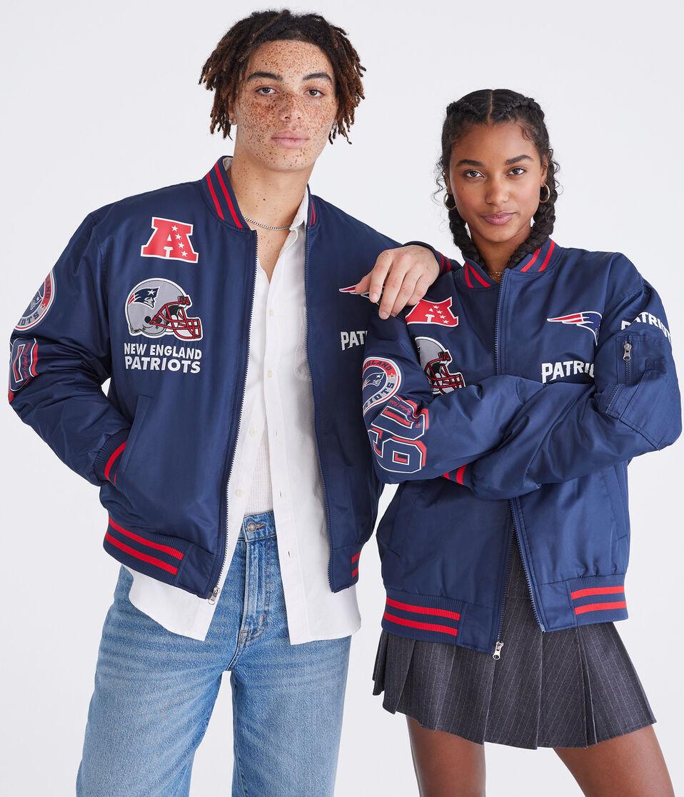 Aéropostale New England Patriots Helmet Bomber Jacket Blue
