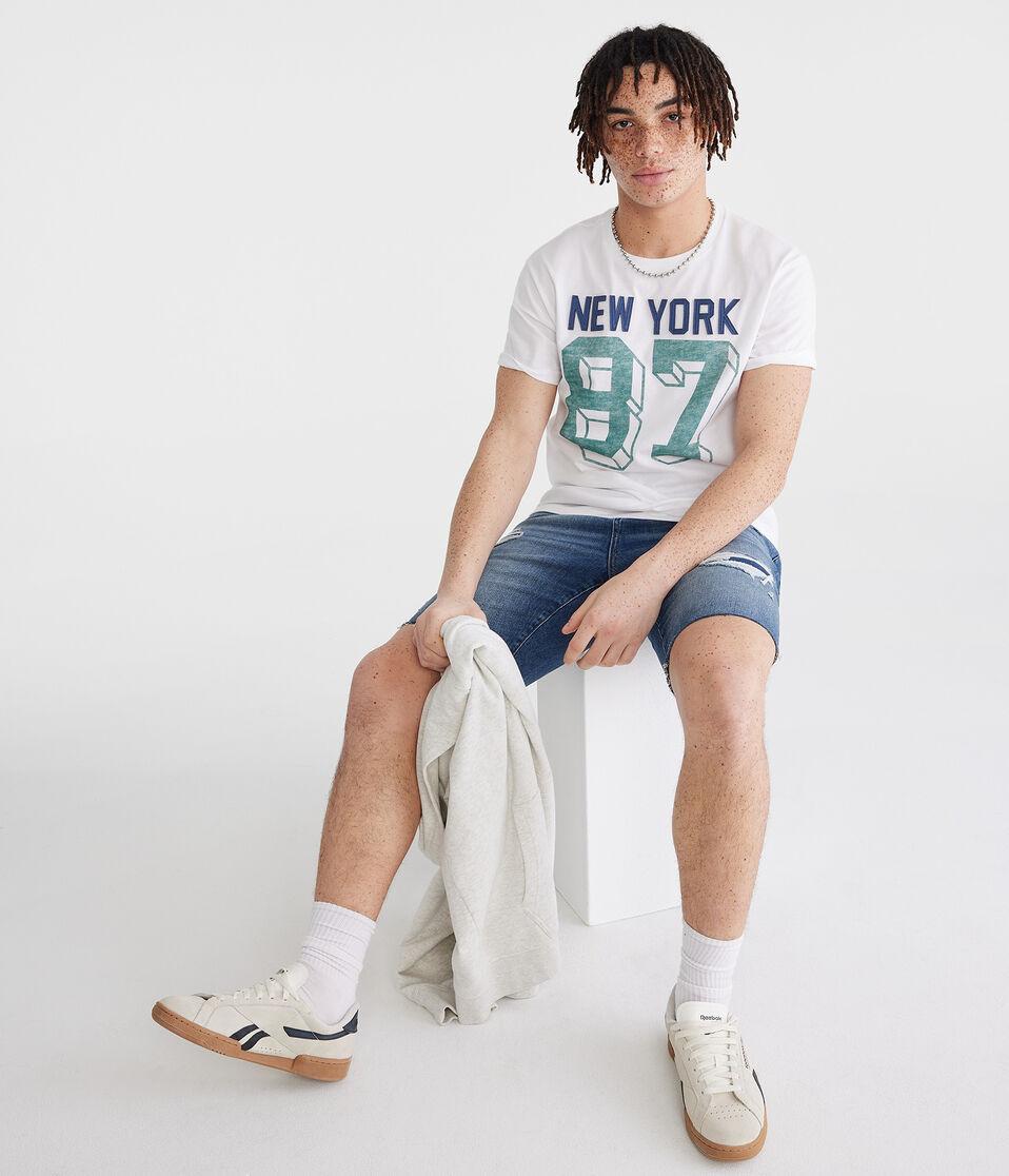 Aéropostale New York 87 Appliqué Graphic Tee Bleach