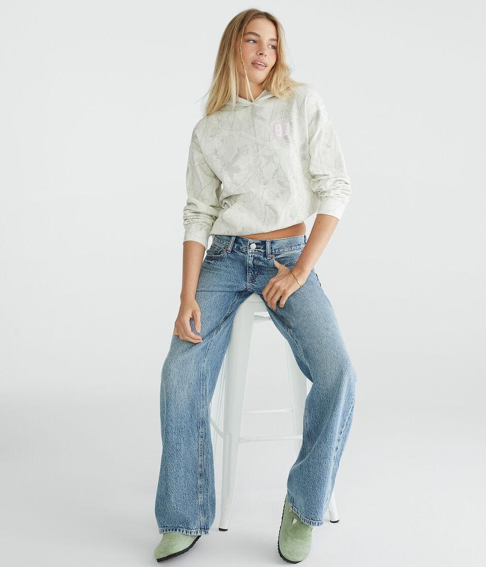 Aéropostale New York 87 Forest Camo Pullover Hoodie Cream