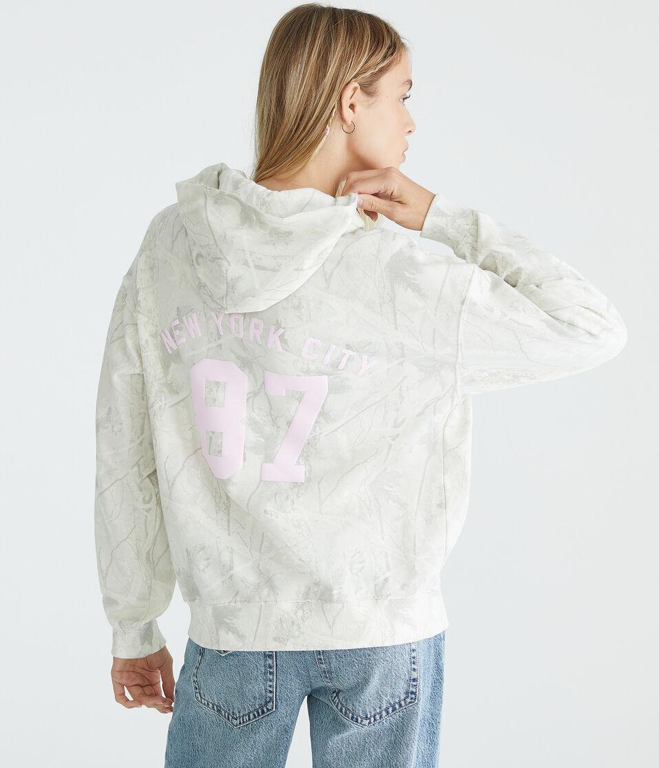 Aéropostale New York 87 Forest Camo Pullover Hoodie Cream