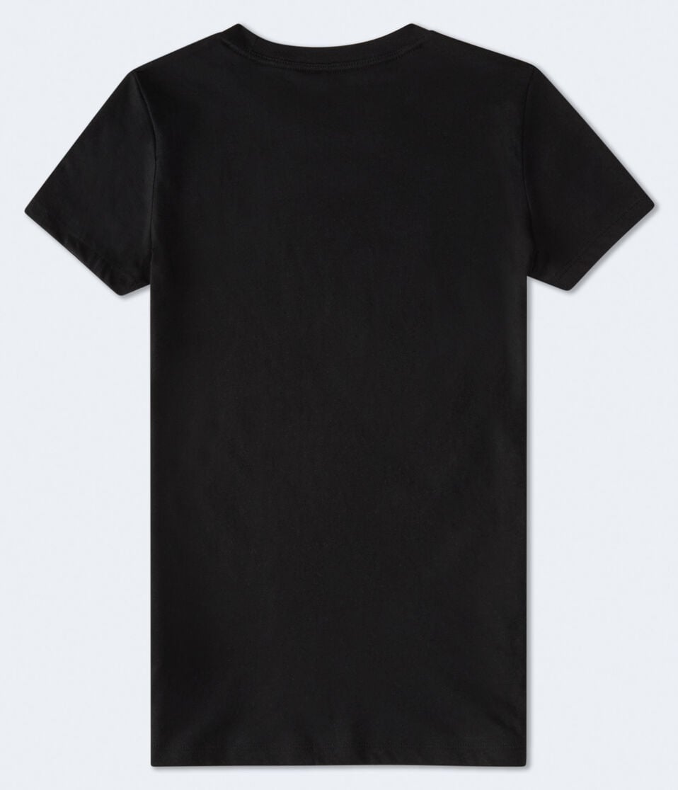 Aéropostale New York Aero Butterflies Flocked Graphic Tee Black Fox