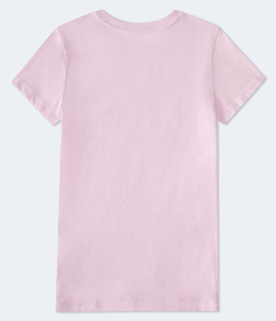 Aéropostale New York Aero Butterflies Flocked Graphic Tee Fiesta Pink