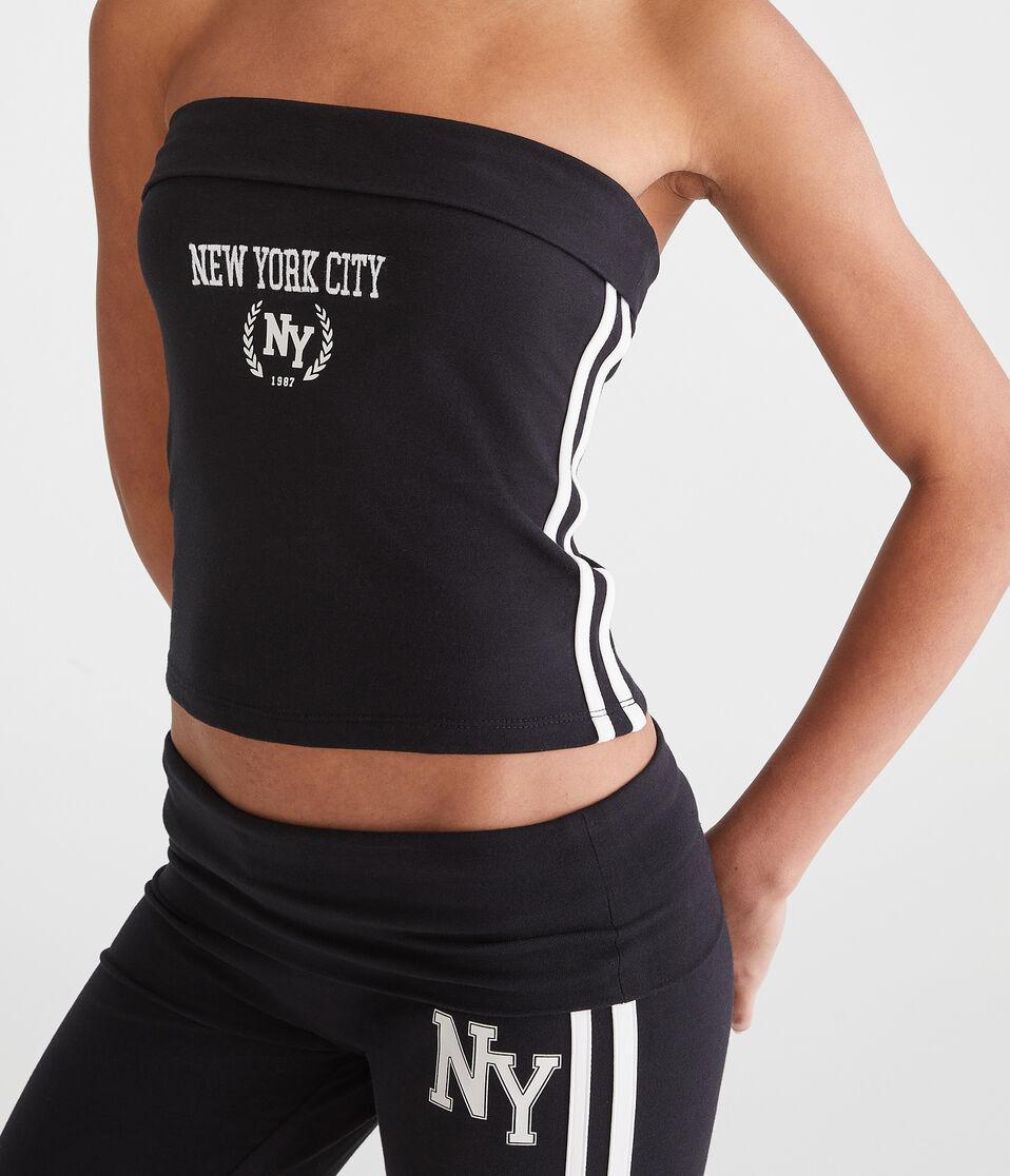 Aéropostale New York City Fold-Over Graphic Tube Top Black Fox