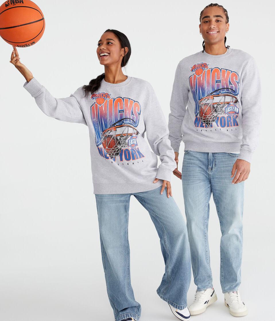 Aéropostale New York Knicks Net Crew Sweatshirt Light Heather Grey
