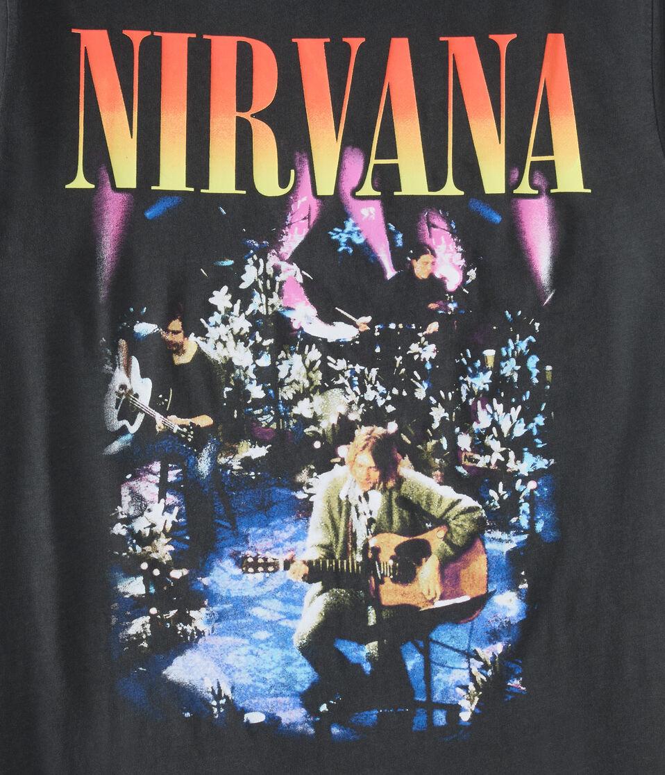 Aéropostale Nirvana Unplugged Relaxed Graphic Tee Black Fox