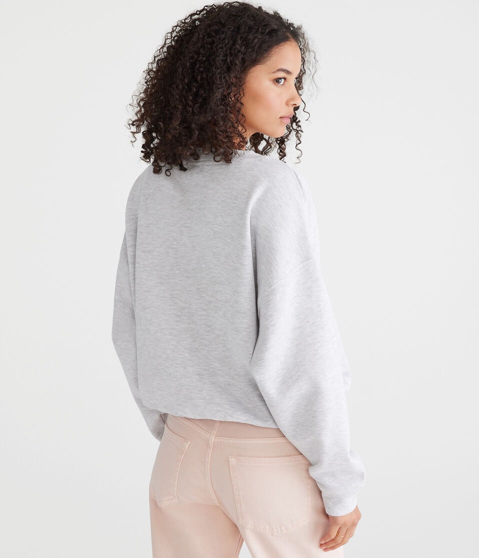 Aéropostale Number 14 V-Neck Sweatshirt Lightest Heather Grey