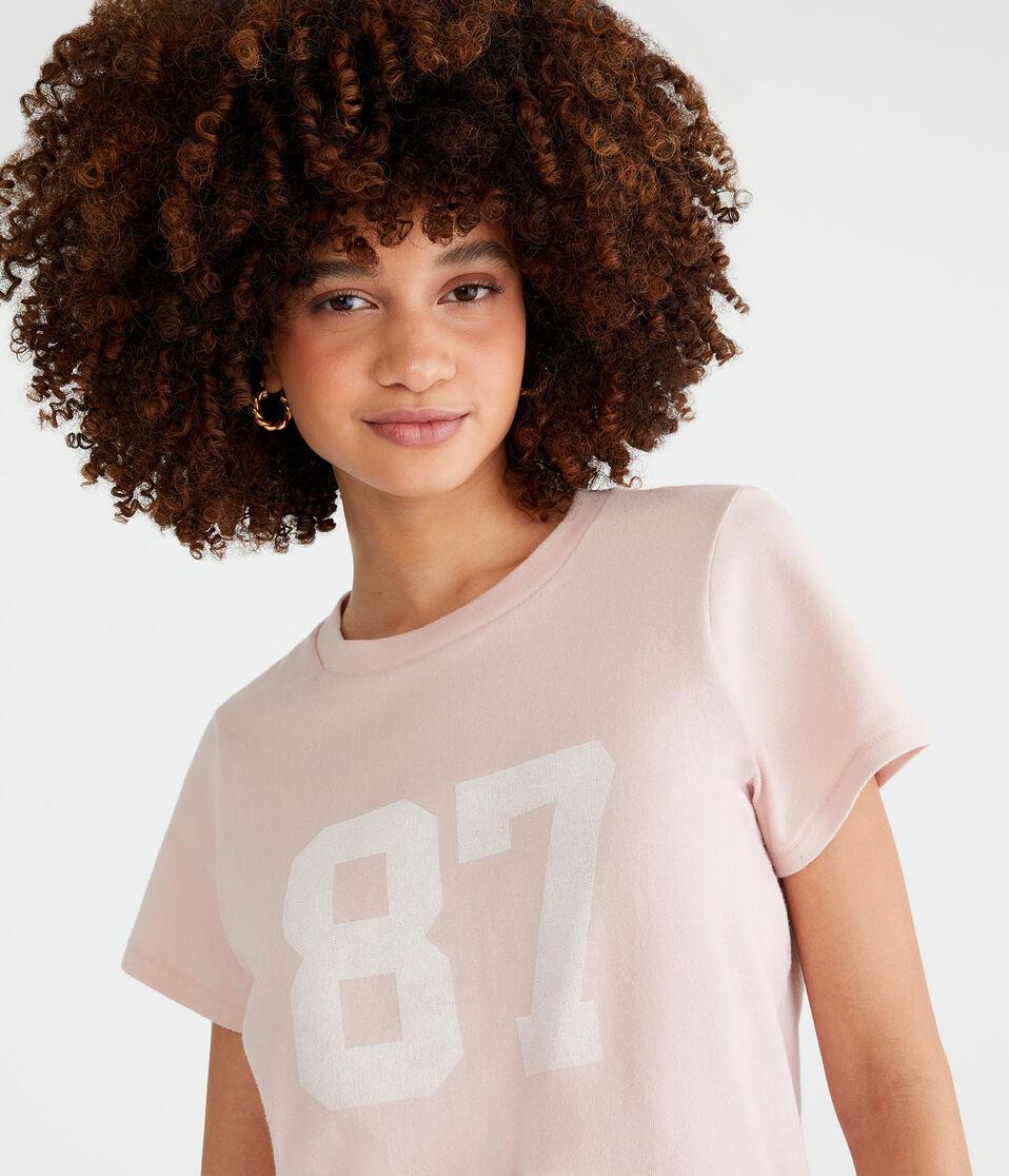 Aéropostale Number 87 Vintage Fit Graphic Tee Ballet Pink