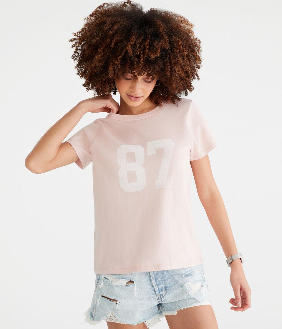 aéropostale Number 87 Vintage Fit Graphic Tee ballet pink